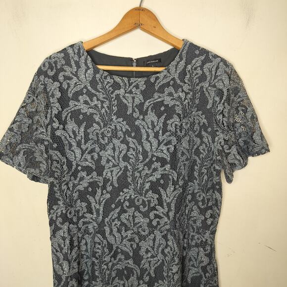 Ann Taylor Floral Lace Top Peplum Short Sleeve - Picture 2 of 9
